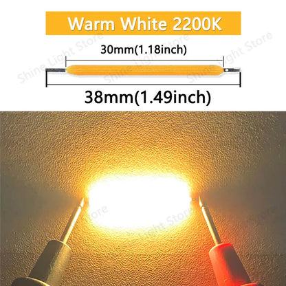 Filamento LED COB 3V 38mm para Bombilla Edison Decoración Hogar/Boda/Camping DIY (10-1200 Piezas)