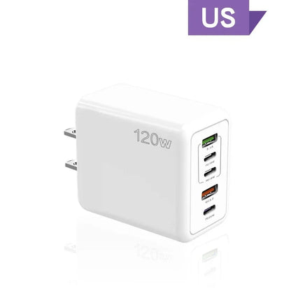 Cargador Xiaomi 120W Carga Rápida Multi 5 Puertos USB-C PD Adaptador para iPhone/Xiaomi/Samsung