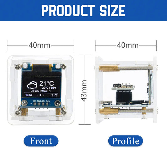 Kit DIY Mini Reloj Meteorológico WiFi ESP8266 Reloj Digital Estación Multifuncional Electrónico (Sin Soldar IC)