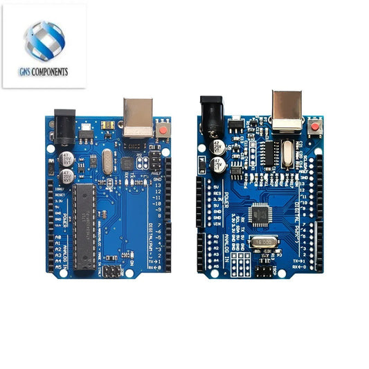 Placa Desarrollo UNO R3 (ATMEGA328P, CH340/ATEGA16U2) compatible Arduino con Cable + Placa Expansión Proto Shield R3