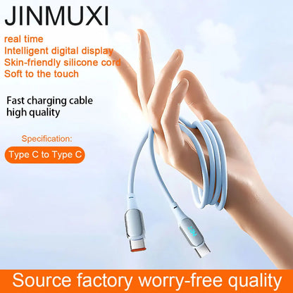 Cable Carga Rápida PD 140W USB-C a USB-C con Pantalla Digital para iPhone 15/16, Samsung S22/S23, Xiaomi, Huawei, POCO