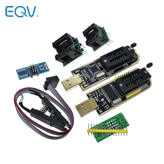 Kit Programador USB XTW100 (CH341B) 24/25 Series EEPROM Flash BIOS + Clip Test SOIC8/SOP8