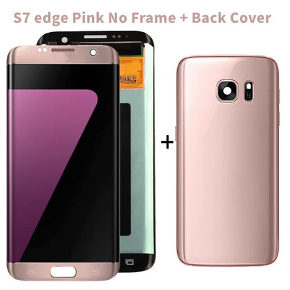 Pantalla AMOLED 5.5" con Digitalizador Táctil para Samsung Galaxy S7 Edge (G935/G935F) (Con Sombra Quemada, Probada) + Tapa Trasera