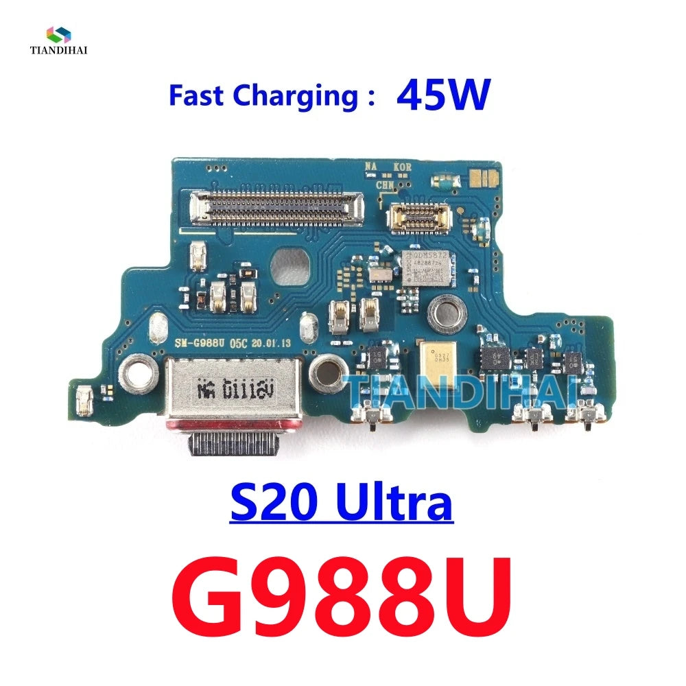 Para Samsung Galaxy S20 Ultra 5G G988B G988B/DS G988U conector de base USB puerto de carga Cable flexible placa de carga micrófono S20Ultra