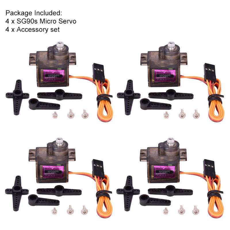 Servo Digital MG90S (9g, Engranaje Metálico) para RC Helicóptero/Avión/Bote/Auto/Robot (1/4/10 Unidades)