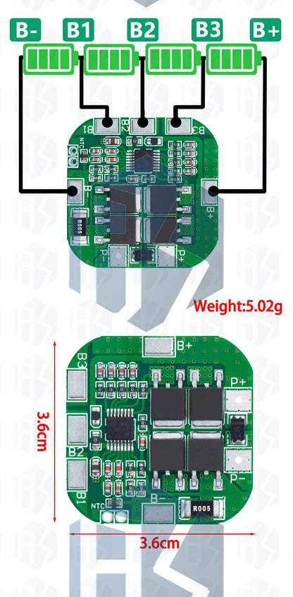 4S 14.8V / 16.8V 20A peak li-ion BMS PCM battery protection board bms pcm for lithium LicoO2 Limn2O4 18650 li battery
