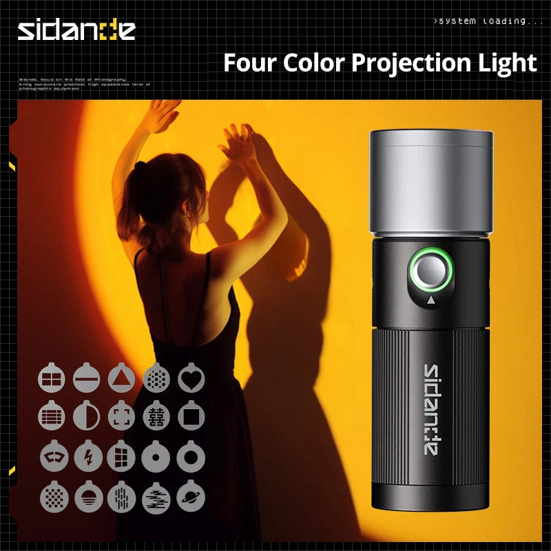Linterna Proyector LED Sidande Photoolex (10W, 4 Colores) con Batería 8400mAh y Rosca 1/4"
