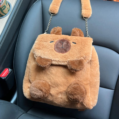 Mochila Peluche Capibara Kawaii Bolso Hombro/Mini Morral Muñeco Peludo Regalo