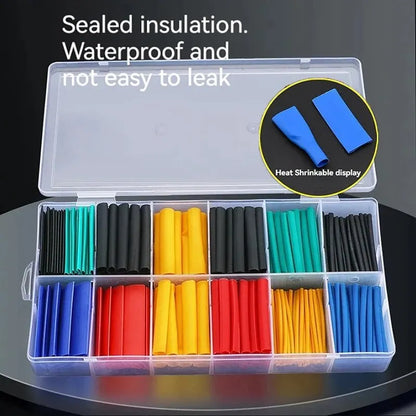Kit Tubo Termoretráctil Aislante 2:1 (280 Piezas) Manga Protectora Cable en Caja