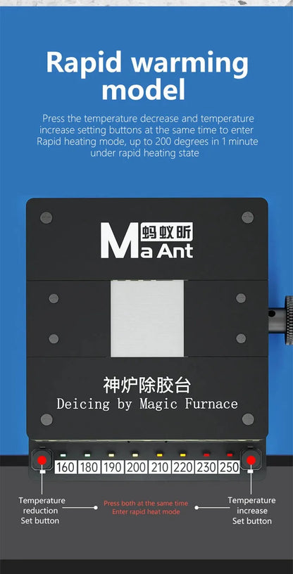 MaAnt SL-2 Preheating Platform Constant Temperature BGA glue removing station for iPhone Android CPU NAND flash IC Chips Repair