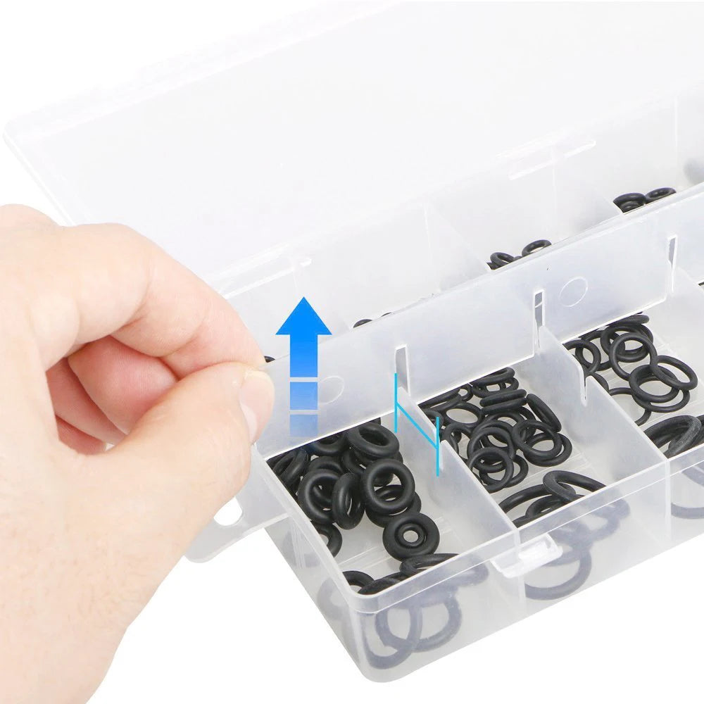 Set Surtido O-Rings Goma Nitrilo 32 Tamaños Universales (Junta Sello) para Plomería/Automotriz/Grifo Reparación (225/419 Piezas)