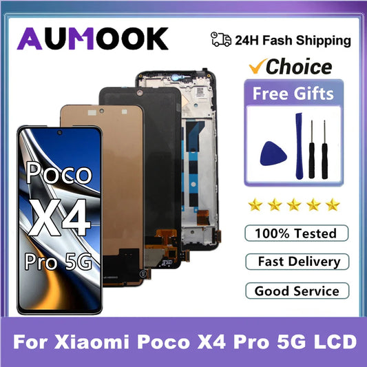 AMOLED Screen For Xiaomi Poco X4 Pro 5G 2201116PG LCD Display Touch Screen Digitizer For Poco X4Pro 5G LCD Display Pantalla