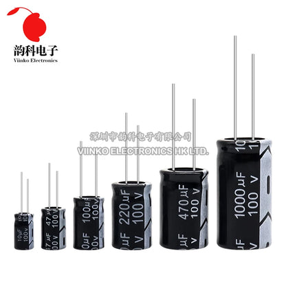 Capacitor Electrolítico Aluminio (0.47uF-1000uF, 10V-450V) - Unidad (Especificar Valor)