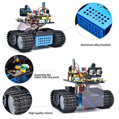 Kit Robot Tanque Inteligente Keyestudio Mini V3.0 (Actualizado) DIY STEM Programable compatible Arduino/Mixly