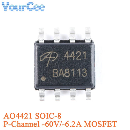 MOSFET Canal-P AO4407A SMD SOIC-8 30V 12A (Opciones AO44xx disponibles) - Lote 5/20 Piezas