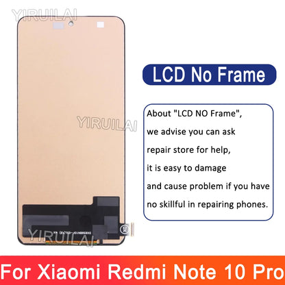 AAA Quality For Xiaomi Redmi Note 10 Pro LCD Display Touch Screen Digitizer Assembly For Redmi Note10 Pro M2101K6G M2101K6R