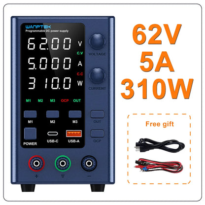 Fuente de Poder Laboratorio WANPTEK DC Ajustable 30V/60V/120V Regulador Voltaje Preajuste V/A (Input 110V/220V)