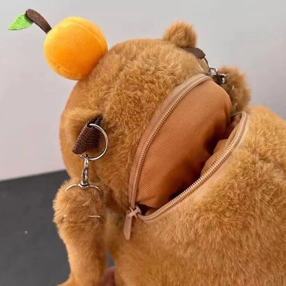 Mochila Peluche Capibara Kawaii Bolso Hombro/Mini Morral Muñeco Peludo Regalo