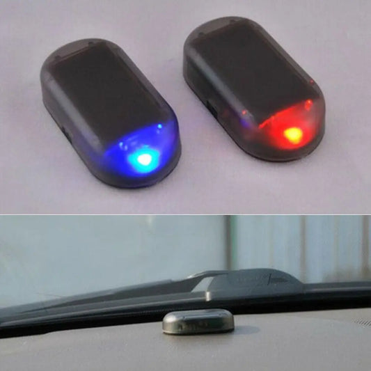 Luz Seguridad Falsa Solar para Auto (Alarma Simulada Dummy Inalámbrica) Lámpara Advertencia Antirrobo LED Intermitente