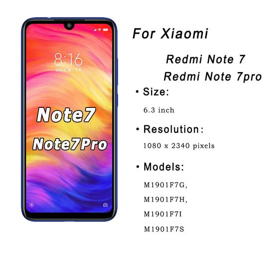 For Xiaomi Redmi Note 7 LCD M1901F7G Display Touch Screen Digiziter Assembly For Redmi Note 7 Pro M1901F7S LCD Replacement Part