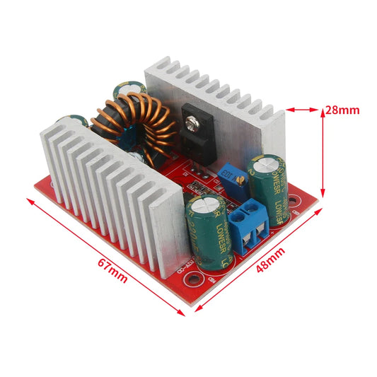 Módulo Convertidor Boost DC-DC 400W 15A Step-Up Corriente Constante Driver LED 8.5-50V a 10-60V