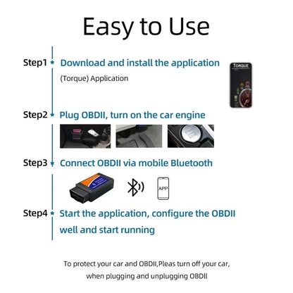 Scanner Diagnóstico Auto ELM327 V2.1 OBD2 Bluetooth Lector Códigos Detector Fallos Automotriz para Android/iOS
