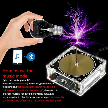 Kit DIY Bobina Tesla Musical Bluetooth Dual Modo (Entrada AC 110-220V) - Rayo Artificial Táctil