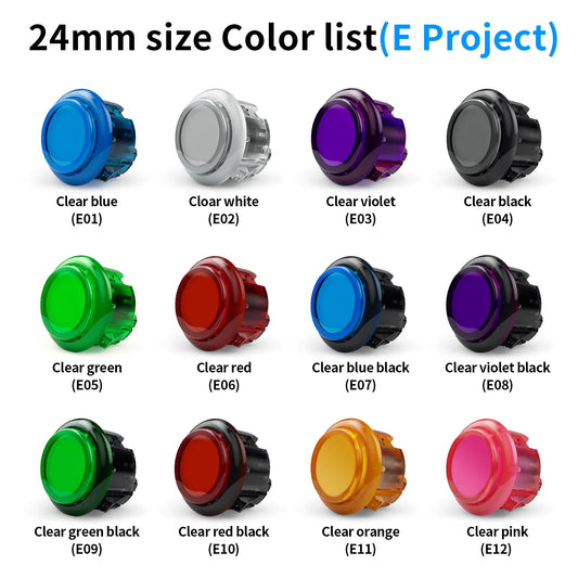 Botón Pulsador Mecánico Silencioso Qanba Gravity KS (24mm/30mm) Snap-in para Arcade (En Caja)