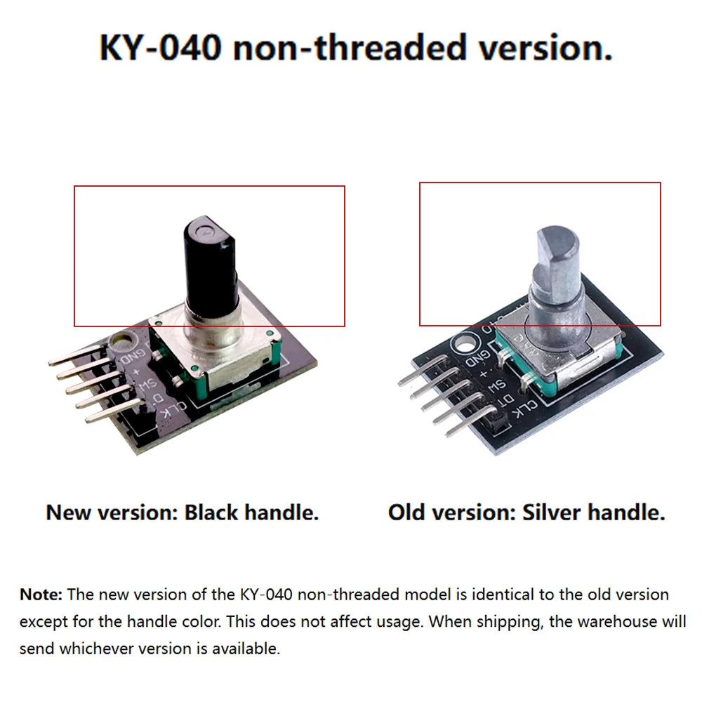 Módulo Encoder Rotatorio 360 Grados KY-040 con Botón (15x16.5mm) para Arduino (5 Unidades)