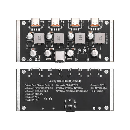Módulo Adaptador Fuente PD 65W USB-C Soporta PD3.0/2.0, QC3.0/2.0, FCP, AFC Placa Circuito Cargador