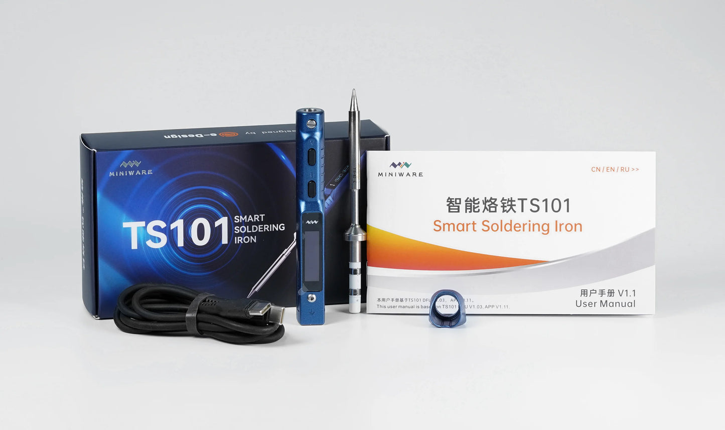 Original MINIWARE TS101 Soldering Iron Portable Adjustable Temperature Digital Solder Station Tip TS-BC2 PD3.1 90W TS100 Upgrade