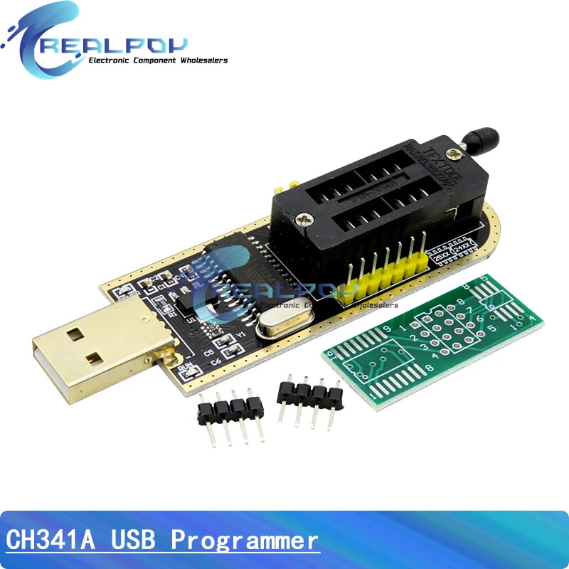 Kit Programador USB CH341A EEPROM/Flash/BIOS con Clip SOIC8, Adaptador 1.8V y ZIF Socket