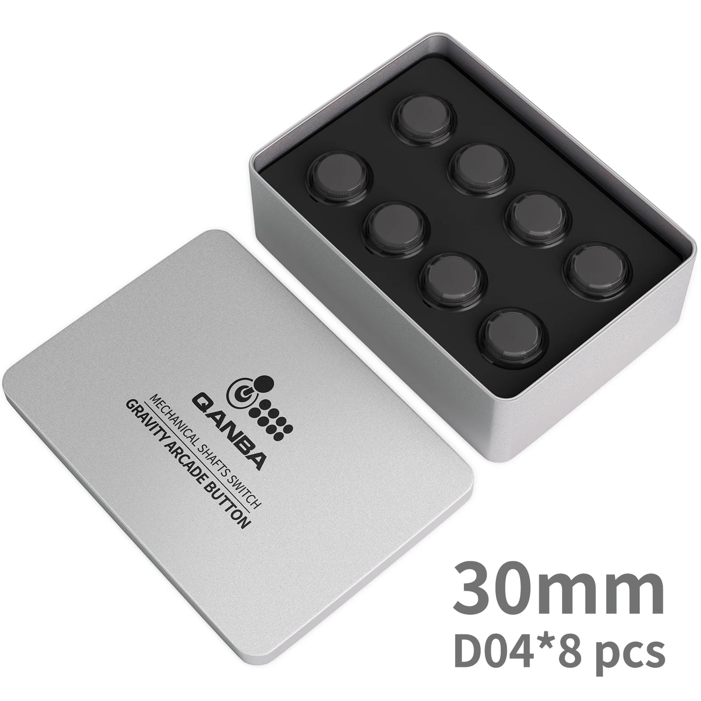 Botón Pulsador Mecánico Silencioso Qanba Gravity KS (24mm/30mm) Snap-in para Arcade (En Caja)