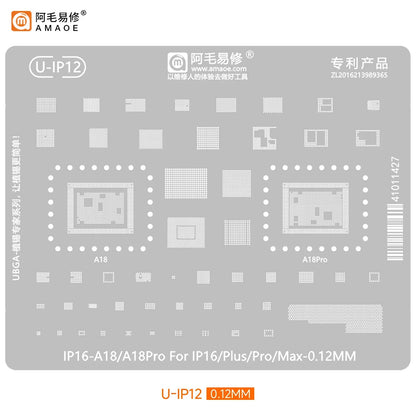 QIANLI MEGA-IDEA Black BGA Reballing Stencil Multifunction Universal Net for iPhone 6-16 Pro Max Planting Tin Steel Mesh tools