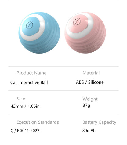Bola Interactiva Automática Rodante Mágica para Gatos (Juguete Inteligente Electrónico Interior) Accesorios Juego Gato (2 Unidades)