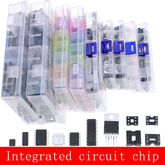 Kit Surtido Chips IC Lógica CMOS (Series 4000/4500/74HC/74LS) con Zócalos