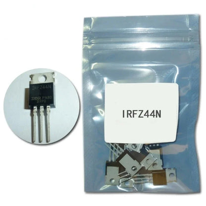MOSFET Canal-N IRFZ44N TO-220 55V 49A - Lote 10-25 Piezas