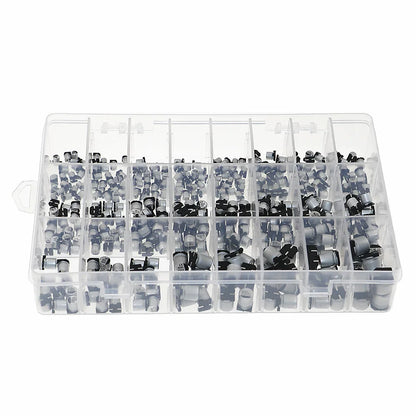 Kit Surtido Capacitor Electrolítico Aluminio SMD (1uF-1000uF, 6.3V-50V, 24 Valores) - Pack 400 Piezas