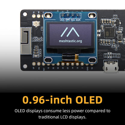 Placa Desarrollo LILYGO TTGO Meshtastic T-Beam LoRa ESP32 (433/868/915MHz LoRaWAN) con WiFi, Bluetooth, GPS, OLED