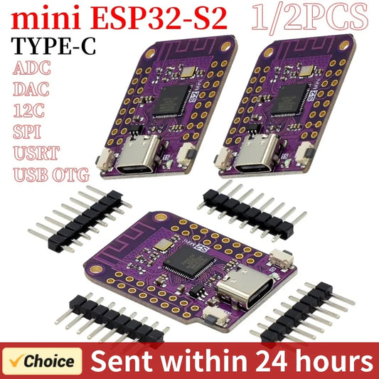 Placa WiFi IoT ESP32 S2 Mini (ESP32-S2FN4R2, 4MB Flash, Tipo C) compatible Arduino/MicroPython (1/2 Unidades)