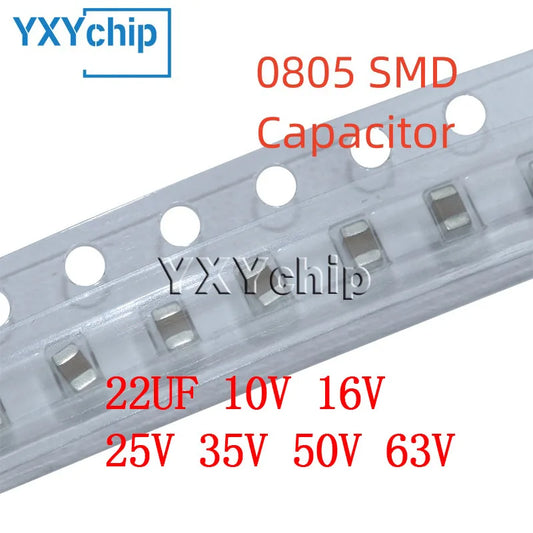 Capacitor Cerámico Multicapa Chip SMD 0805 (22uF 226K, 10V-63V, X7R/X5R) - Pack 20 Unidades