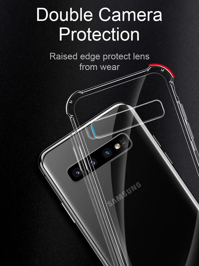 Funda Carcasa Suave Transparente Anti-Golpes para Samsung Galaxy S9/S10 Plus/S10E/S20 FE/S21/S22/S23 Ultra / Note 9/10/20