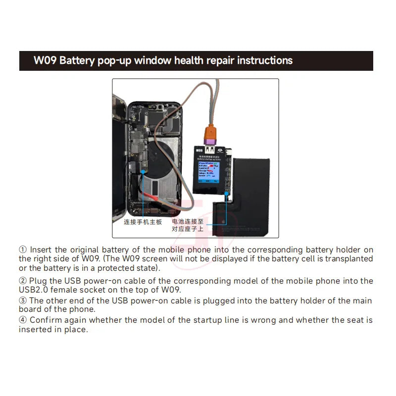 OSS W09 Pro RELIFE XA2 Pro Battery Programmer for iphone 11 12 13mini 14 15Pro Max Battery Health Changed to 100% Pop-up Repair