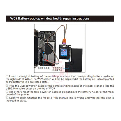 OSS W09 Pro RELIFE XA2 Pro Battery Programmer for iphone 11 12 13mini 14 15Pro Max Battery Health Changed to 100% Pop-up Repair