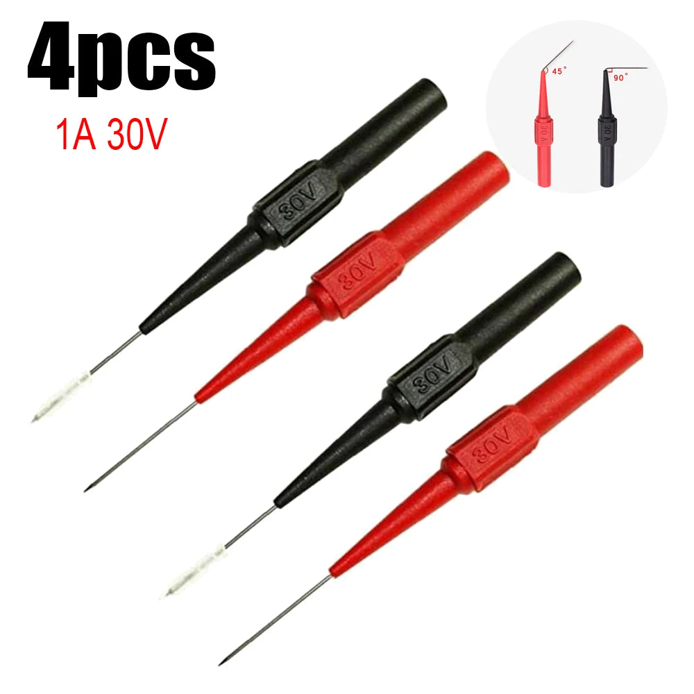 Kit Puntas Prueba Multímetro (x2) - Sondas Automotrices No Destructivas (600V/10A, Aguja 2mm)