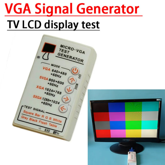 Generador Señal SVGA/XGA/VGA para Tester Pantallas TV/LCD/CRT/Proyectores - Herramienta Recuperación Display Color