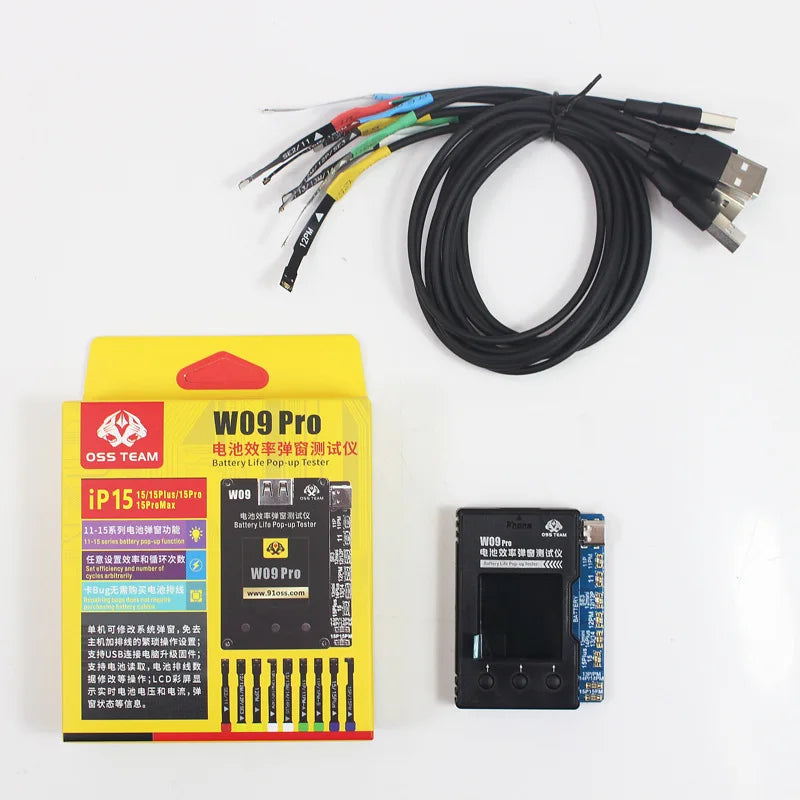 OSS W09 Pro V3 Battery Life Pop-up Tester for iPhone11-15PM Detection Modify Battery Efficiency 100% Cycle Health Data Tool