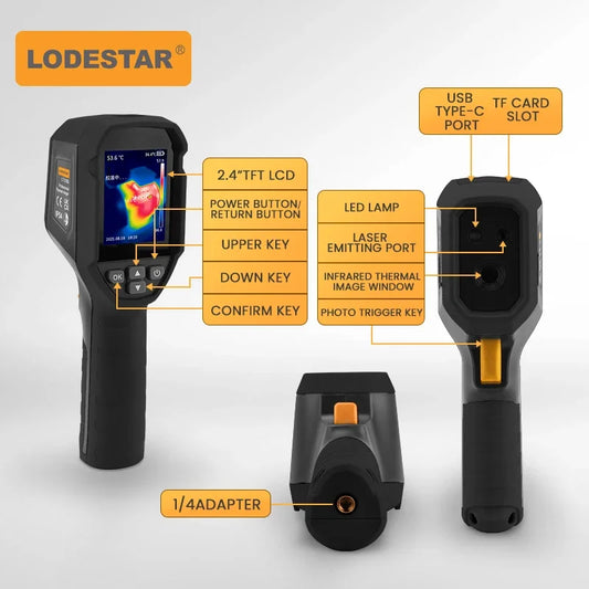 Cámara Térmica Portátil Profesional Lodestar LTi120S (Sustituto UNI-T UTi120S) - Testeo Industrial Infrarrojo
