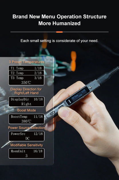 Miniware TS101 Soldering Iron TS100 Upgrade Original Portable Adjustable Temperature Digital Solder Station Tip TS-BC2 PD3.1 90W