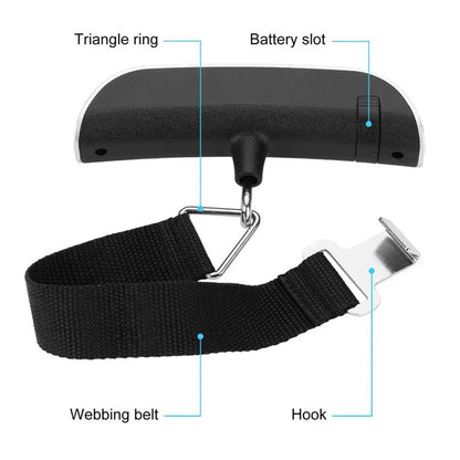 Balanza Portátil Digital LCD (110lb/50kg) Electrónica Colgante para Equipaje/Maleta Viaje (Herramienta Peso Bolsa)